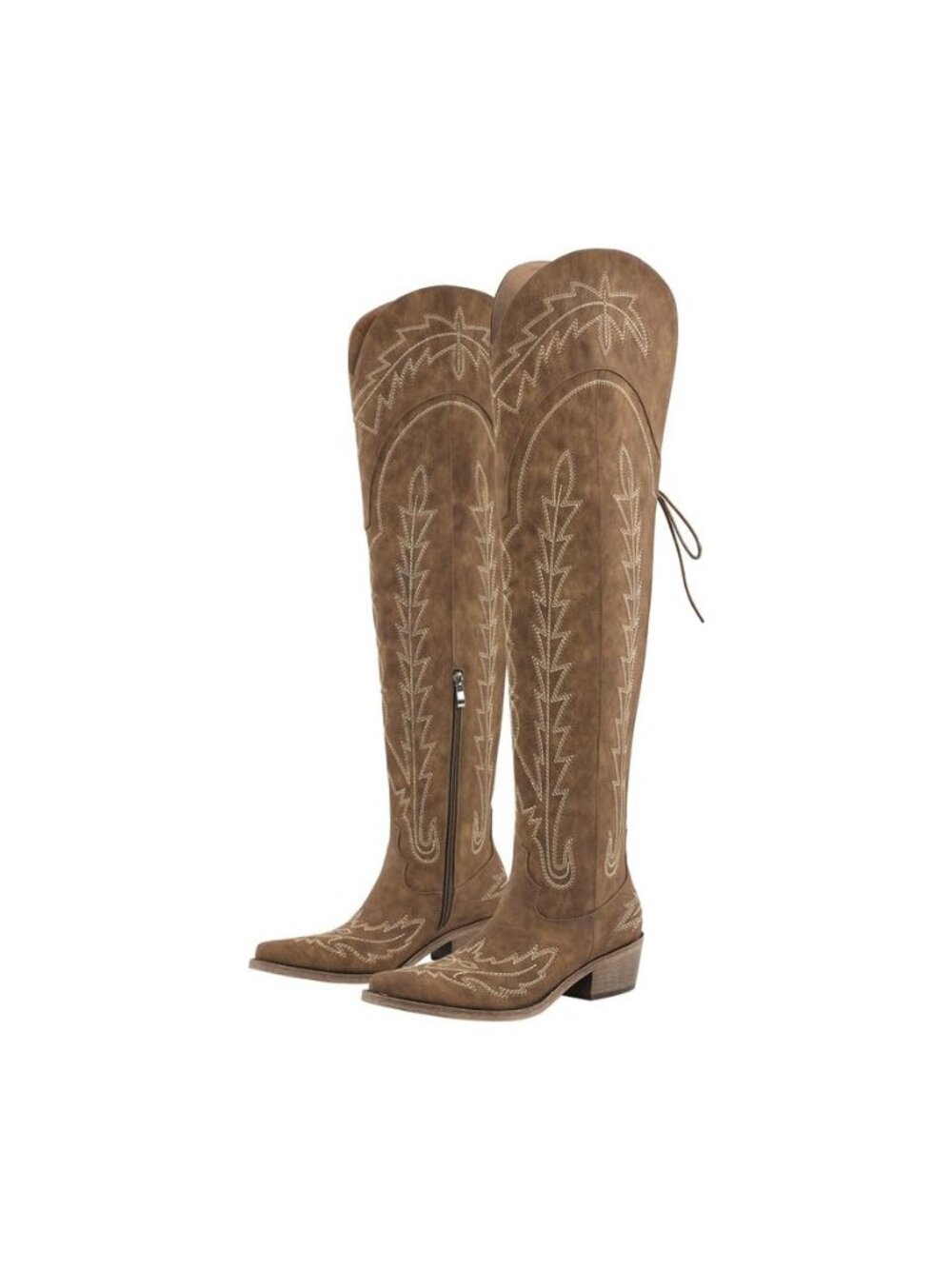 Cowgirl Boots Thigh High Wide Calf Embroidered Western Cowboy Boots